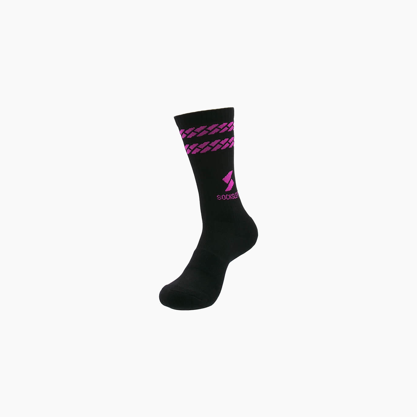 Athletic Crew Socks - Pink Stripes on Black - Image 4