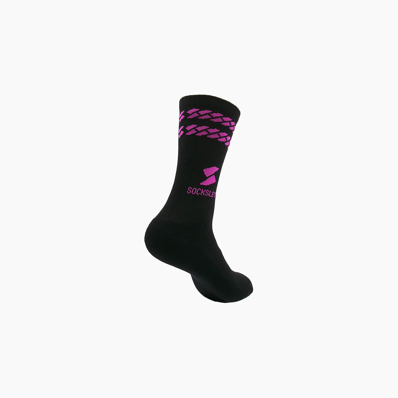 Athletic Crew Socks - Pink Stripes on Black - Image 3